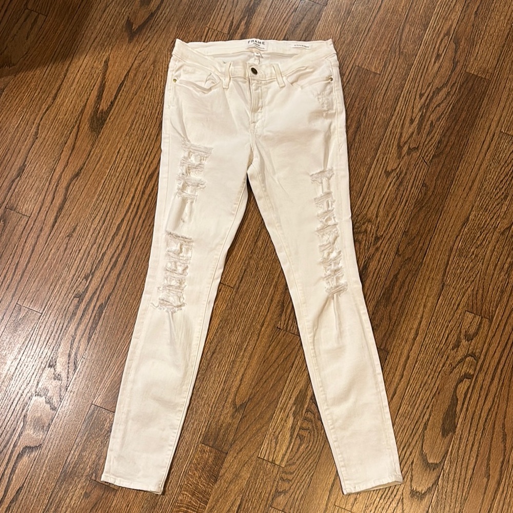 Frame Denim White Le Skinny de Jeanne Jeans size 30